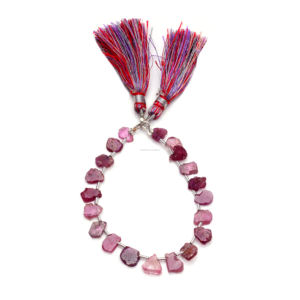 ลูกปัดแซฟไฟร์สีชมพูธรรมชาติคุณภาพสูงรูปทรงเรียบ6นิ้ว7X9มม. ลูกปัดอัญมณีสำหรับใช้ทำเครื่องประดับ - Product Image 3