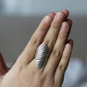 925ฮิปปี้สไตล์โบโฮของผู้หญิงแหวนเงินสเตอร์ลิงปรับขนาดทำด้วยมือเครื่องประดับสไตล์ทางศาสนาคริสเตียน - Product Image 3