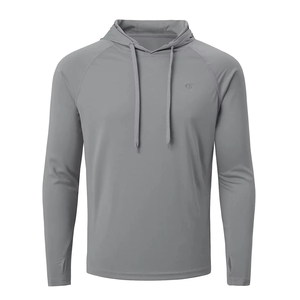 Sweat-shirt à capuche à manches longues pour homme, protection solaire UPF 50+, séchage rapide, respirant, athlétique, pour la salle de sport, la pêche, le cyclisme, broderie - Product Image 2