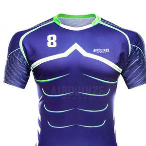 Vêtements de sport Conception d'impression numérique personnalisée Uniformes de rugby/Nouvelle conception de col rond Prix raisonnable Uniformes de rugby - Product Image 3