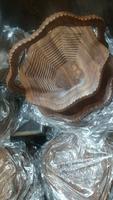Panier à fruits secs pliable en bois, matériau organique sculpté, forme de fleur personnalisée, tailles 12'' et 14'', couleur naturelle