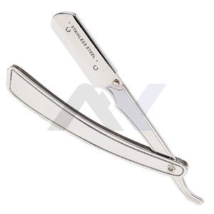 Maquinilla de afeitar recta, cerradura oscilante, la mejor calidad, shavatte, salón de barbería, corte de garganta, maquinilla de afeitar, logotipo personalizado, acero inoxidable, Pakistán - Product Image 2
