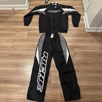 Ensemble de survêtement unisexe personnalisé pour l'hiver, grande taille, coupe-vent, avec veste de sport en nylon et fermeture éclair