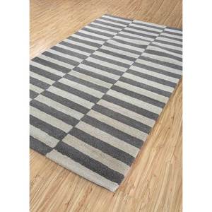 Tapis classique rayé en laine et viscose tufté à la main Acar Tra-14604, gris et noir, rectangulaire, pour couloir, maison, voiture, épaisseur 10 mm - Product Image 2