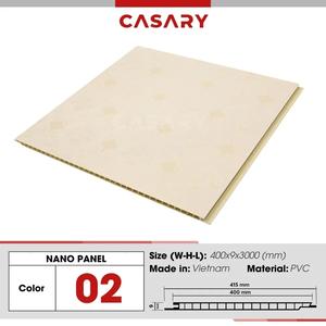 Paneles de revestimiento de techo de pared de PVC antitermitas ignífugos 400X9X3000mm Material plástico NANO para sala de estar Interior borde de corte - Product Image 2