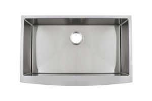 Évier de cuisine en acier inoxydable fait main style ferme, à cuve unique, design à tablier, finition satinée, usage commercial, Malaisie AS-R3322 - Product Image 2