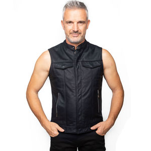 Chaleco de Cuero Casual para Hombre de Talla Grande, Chaleco de Cuero Vacuno a la Moda, Personalizado, OEM, ODM, Sin Mangas, para Motocicleta - Product Image 1