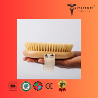Brosse à cheval de nettoyage vétérinaire peigne de toilettage sec/bain vaches bétail brosse pour animaux manche en bois poils naturels doux équestre