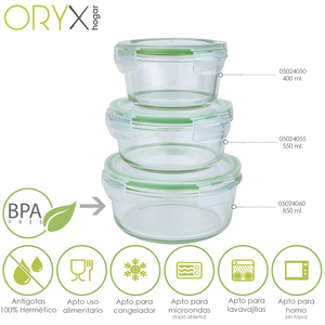 Contenitore Ermetico in Vetro Rotondo da 850 ml O/ 165 x 8 (h) cm. - Product Image 5
