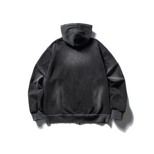 Sweat à capuche personnalisé de haute qualité, lourd, vintage, avec fermeture éclair et délavé à l'acide, vêtements streetwear décontractés pour hommes, vente en gros - Product Image 2