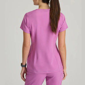 Custom Logo Scrub Medical Uniforms V-Neck Uniform Top <b>Nurse</b> Scrub <b>T</b> <b>Shirt</b> - Product Image 3