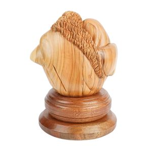 Escultura de la Sagrada Familia Tallada a Mano en Madera de Olivo, Diseño Art Deco Ghassan Salsa, 21 cm, Decoración Navideña Religiosa Hecha a Mano - Product Image 3