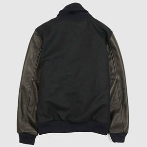 Chaqueta Universitaria Letterman para Hombre, Logotipo Personalizado, Talla Grande, Cuerpo de Lana, Mangas de Cuero Original, Parche de Lana, Bordado Chenille - Product Image 2