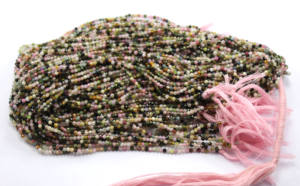 Cuentas redondas de bolas facetadas de turmalina múltiple natural Strand 3mm 4mm 5mm - Product Image 5