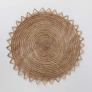 Farmhouse Woven <b>Round</b> <b>Placemats</b> Natural Hand-Woven Water Hyacinth <b>Placemats</b> Rattan <b>Placemats</b> in India - Product Image 6