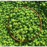 Collations de pois verts croustillantes enrobées de wasabi de haute qualité frites sous vide avec emballage de sac à saveur savoureuse et épicée