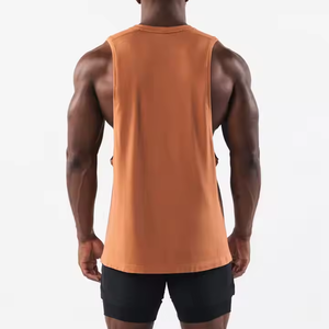 Débardeur pour homme en vente chaude, service OEM, fabricant d'usine, nouvelle mode, vêtements de fitness, couleur unie, respirant, en coton tricoté - Product Image 3