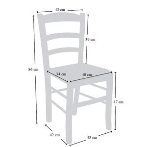 Sedia tradizionale color noce scuro con sedile in paglia di dimensioni 43x42x86 cm per uso domestico - Product Image 2