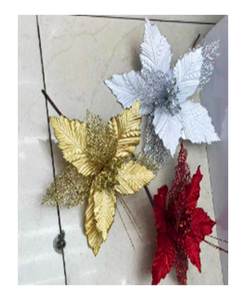 ดอกไม้ประดิษฐ์สีเงินทองแดงสำหรับประดับต้นคริสต์มาสดอกไม้ประดิษฐ์ดอกไม้สีทองประดับต้นคริสต์มาส - Product Image 3