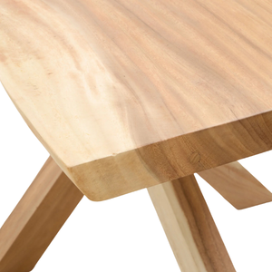 Mesa Moderna de Madera Natural de Suar con Base Geométrica de Estrella para Comedor y Sala de Reuniones - Product Image 5