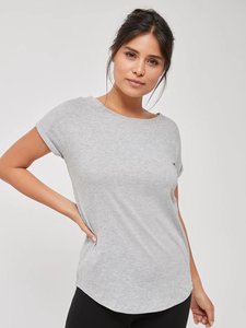 Camiseta de Mujer de Alta Calidad en Poliéster/Algodón, Personalizada, Corte Ajustado, Casual, Elástica, Anti-Pilling, Cuello Redondo, Tejido Sólido, Manga Corta - Product Image 5