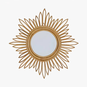 2024 dernière arrivée personnalisé décoratif tenture murale miroir fait à la main nordique bambou et rotin indien produit en gros - Product Image 1