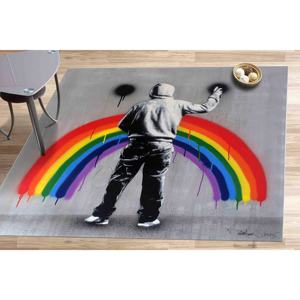 Tapis arc-en-ciel Martin Whatson : Tapis d'escalier imprimé en 3D avec graffiti, tapis doux non tissé - Product Image 1