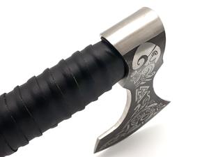 High Carbon Steel Industrial Grade <b>Axe</b> with Embossed <b>Wood</b> Handle for DIY Camping and <b>Cutting</b> - Product Image 3