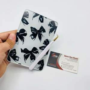 Prix de gros Carreau de palette de cils en acrylique à nœud noir avec aimant pour pince à épiler Logo personnalisé Plateaux d'extension de cils Carreaux de cils - Product Image 2