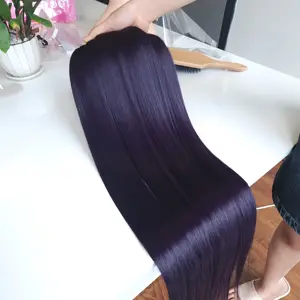 Bundel rambut tenun mesin Murah Kualitas Terbaik bundel rambut dengan penutupan HD renda mentah belum diproses rambut manusia Vietnam