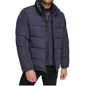 Veste polaire d'hiver de haute qualité pour hommes, ample, chaude, épaisse, capuche, col montant, fermeture éclair, décontracté, couleur pure, service OEM disponible dans la rue - Product Image 1