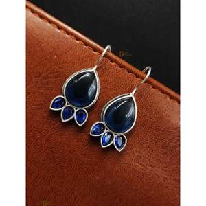 Boucles d'oreilles en argent réplique pierre meilleur crochet oxydé bijoux décontractés pour tenue de fête décontractée produit en vrac fait main - Product Image 3