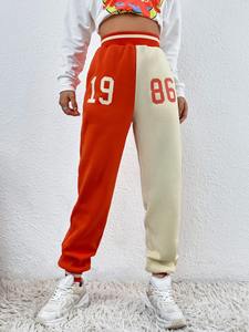 Pantalon de jogging en molleton de coton pour femme, taille haute, coupe ample, décontracté, hiver, sport, couleur unie, logo personnalisé, vente en gros OEM - Product Image 2