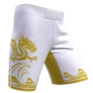 Shorts de boxe MMA Muay Thai pour hommes personnalisables de qualité supérieure, en spandex/polyester, respirants, légers, à séchage rapide, coupe ajustée - Product Image 6