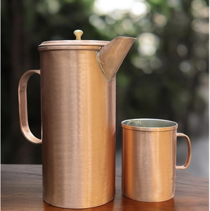 Pichet en cuivre pur personnalisé en gros OEM pot en cuivre pour la maison hôtel restaurant cuivre indien - Product Image 5