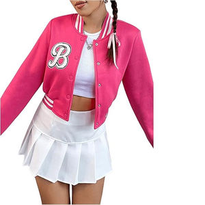 Chaqueta universitaria de moda Premium para mujer, venta al por mayor, chaqueta Bomber de gran tamaño, ropa de calle de moda de estilo universitario Letterman personalizada - Product Image 5