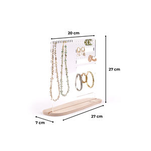 Support de présentation moderne, décoratif, multifonctionnel, en plastique transparent, à cloison unique, pour bijoux et accessoires, fabriqué en Turquie - Product Image 1