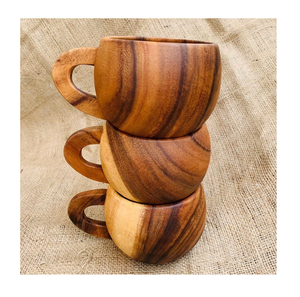 Taza de té de madera de diseño moderno, Juego de 3 piezas, artesanías personalizadas, tazas de té directas de fábrica, precio al por mayor hecho a mano - Product Image 1