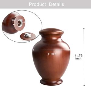Elegant <b>Wood</b> Vase <b>Urns</b> <b>for</b> Human <b>Ashes</b> Adult <b>for</b> Adults up to 200lbs Burial Cremation <b>Urn</b> (Oval) - Product Image 2