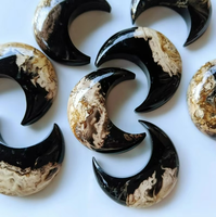 Cabochons en Agate Racine de Palmier Polie de Haute Qualité, Couleur Feu Bleu Lune Naturelle, Formes Mixtes, Pierres Précieuses en Vrac pour Bijoux Féminins