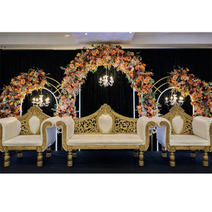 Ensemble de canapés en bois Maharaja léger, traditionnel et moderne, pour la réception, la scène, la cérémonie de mariage, les événements intérieurs/extérieurs - Product Image 1