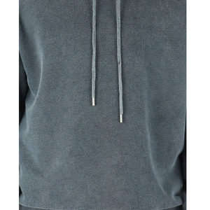 Sweat à capuche décontracté pour homme, personnalisé, sans cordon, poche, lourd, lavage à l'acide, imprimé hiver, 100% coton biologique - Product Image 6