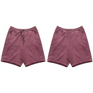 2025 pantalones cortos Vintage con lavado ácido para hombres 100% algodón francés Terry Casual transpirable verano Streetwear pantalones cortos - Product Image 2
