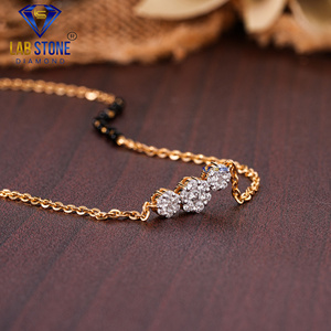 Labstone's 0.381 TDW corte redondo diamante oro amarillo Mangalsutra para bodas y regalos color rodio Chapado en - Product Image 5
