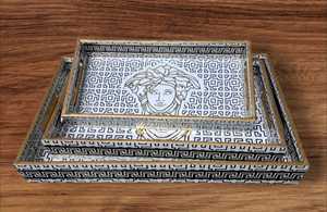 Juego de bandejas de madera para servir Ramadán, color personalizado, 3 uds., bandeja de comida impresa Rectangular para el hogar, restaurante, Servicio para el hogar - Product Image 6