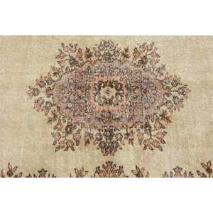 พรมขนสัตว์ตุรกีสีเบจ2.7 x 6.5ft คลาสสิกดีไซน์แบบเย็บปะติดปะต่อกันสำหรับเข้าห้องนั่งเล่นห้องนอนห้องโถงรูปสี่เหลี่ยมผืนผ้าทำจากน้ำยาง - Product Image 5