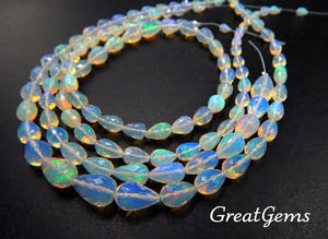 Collar de Cuentas Facetadas de Ópalo Etíope Natural de 7 Pulgadas, 5-7 mm, Unisex, Casual, para Aniversario - Product Image 2