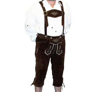 Kneibund Costume Leather Pants <b>Knee</b> <b>Strap</b> Leather Pants <b>Strap</b> Suede Embroidered Lederhosen for Men Oktoberfest Leather Trouser - Product Image 5