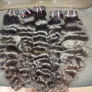 Listo para enviar En stock Extensiones de cabello Remy ondulado rizado natural indio de trama doble Cabello humano crudo para entrega instantánea - Product Image 1