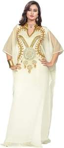 ชุดเดรสยาวอาบายาสไตล์อาหรับสำหรับงานปาร์ตี้ประดับลูกปัดชุดเดรสงานแต่งงานเสื้อคลุมชายหาดสไตล์อาหรับสำหรับความยาวพื้น - Product Image 3